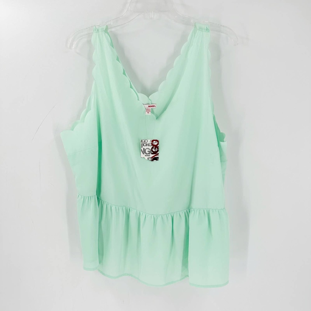 NWT Bongo Scalloped Tank Top Mint Green